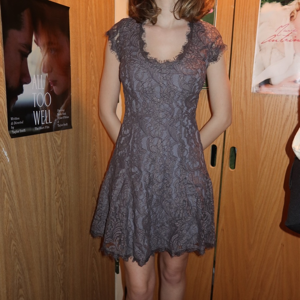Joie Dark Gray Lace Dress Size 2